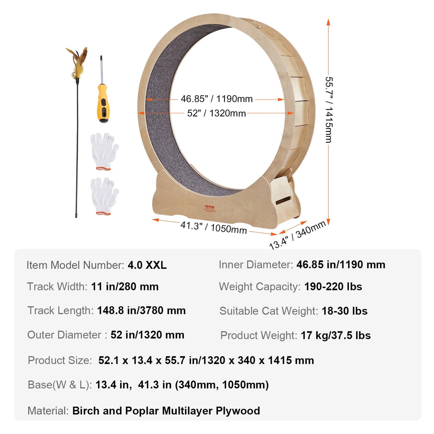 FitFeline Natural Wood Exercise Wheel - PetPlayHub