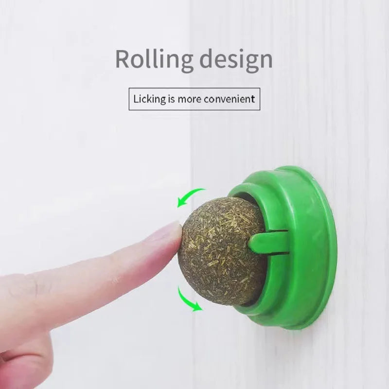Catnip Wall Stick-On Ball Toy - PetPlayHub