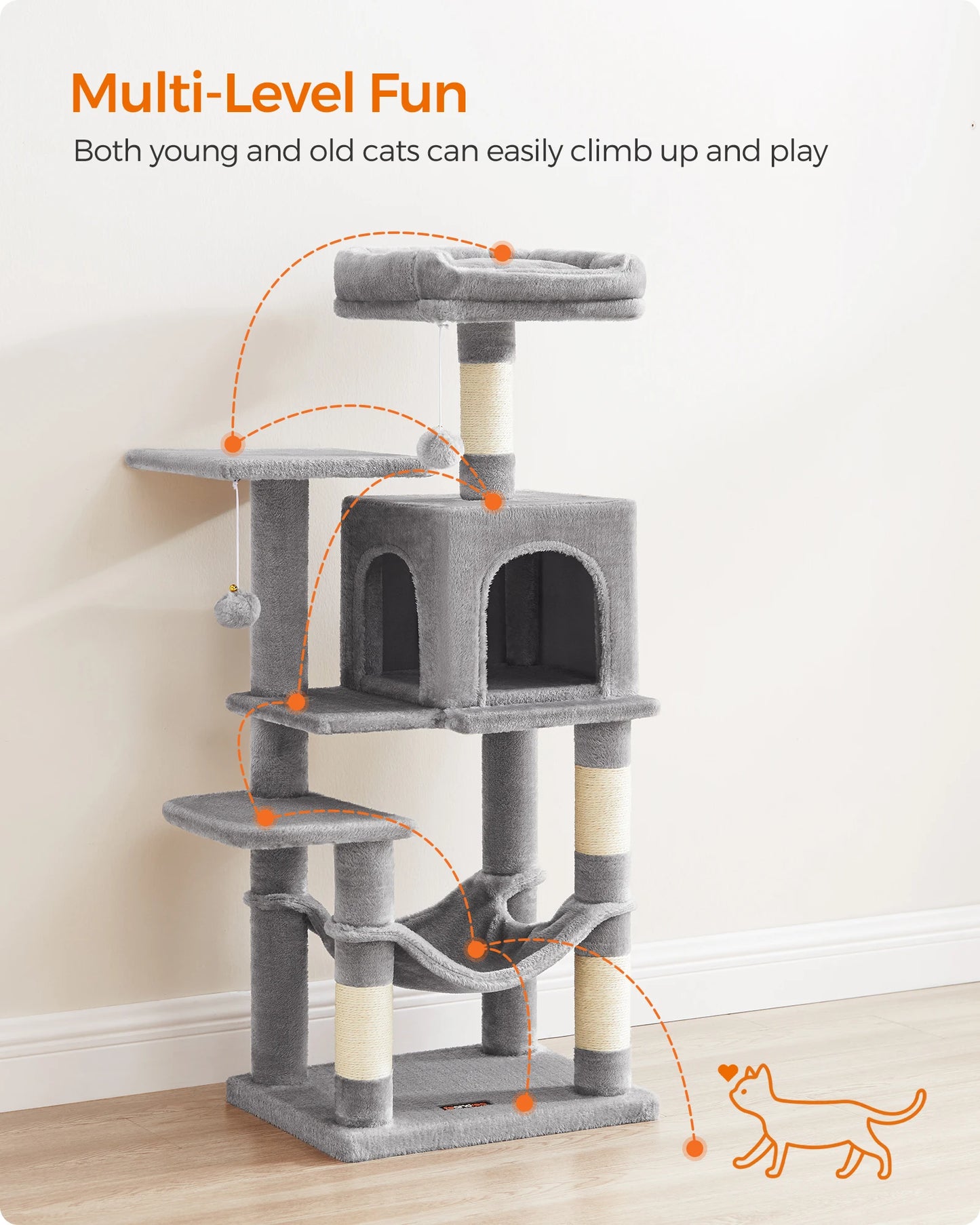 Luxury Cat Tower: 5-Tier Feline Paradise - PetPlayHub