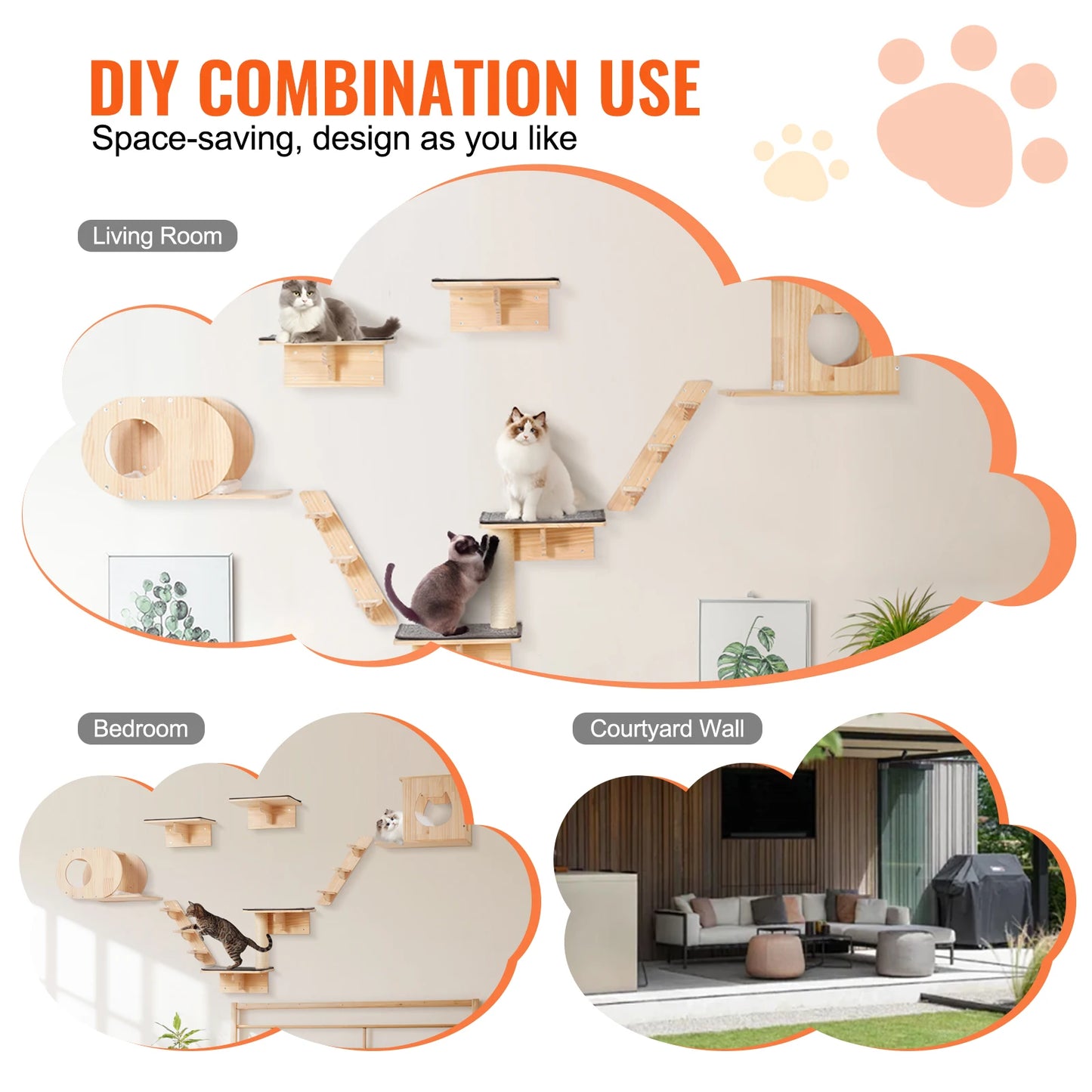 VEVOR Premium Cat Wall System: Vertical Paradise - PetPlayHub