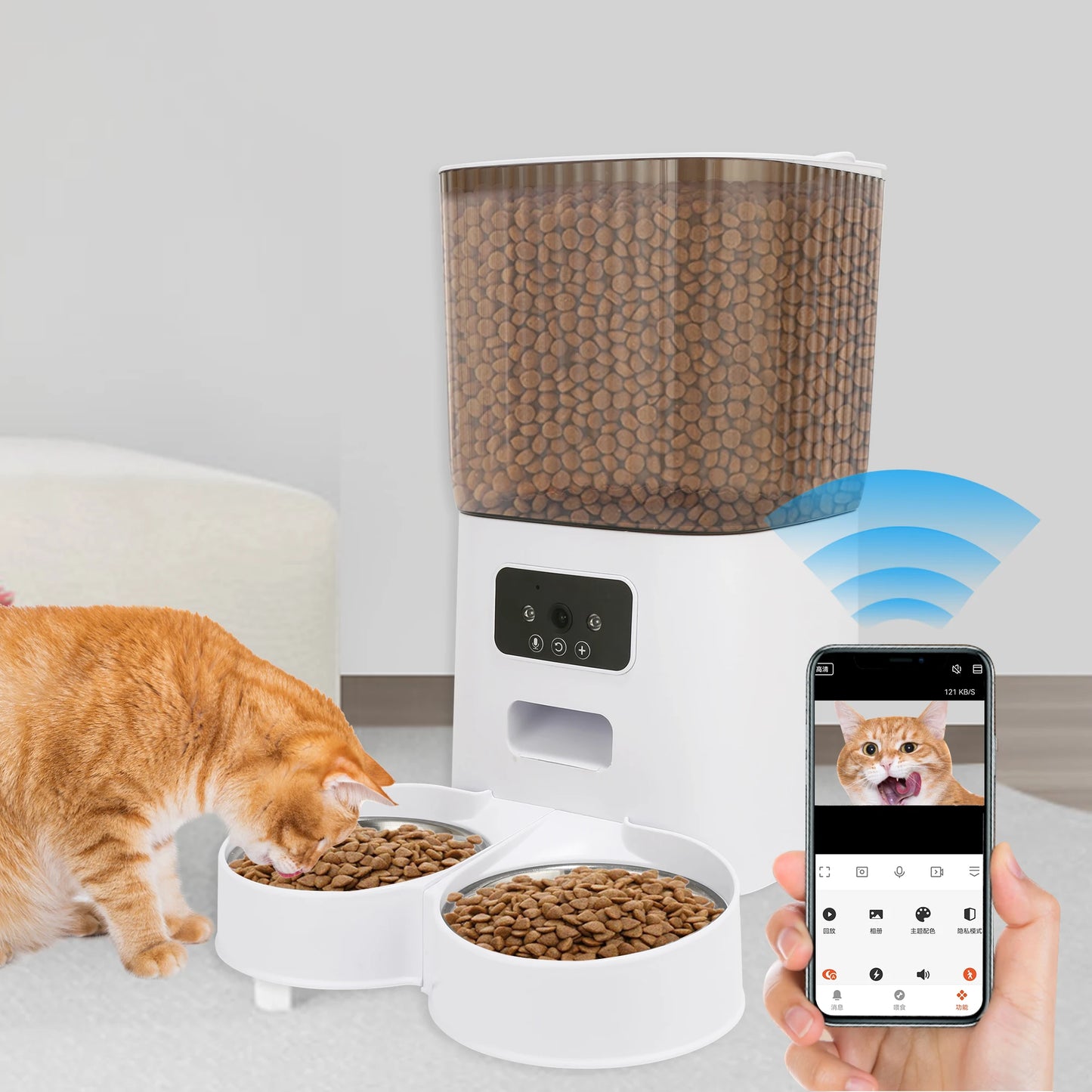 Smart Pet Feeder 5L with HD Camera – WiFi App Control - PetPlayHub