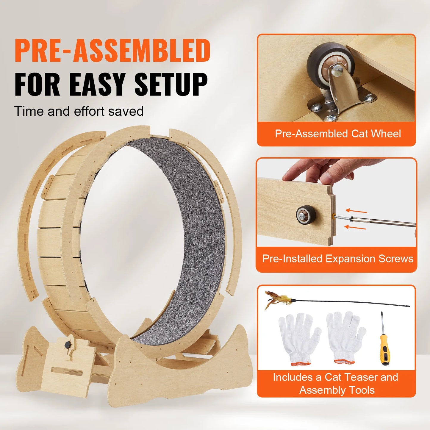 FitFeline Natural Wood Exercise Wheel - PetPlayHub
