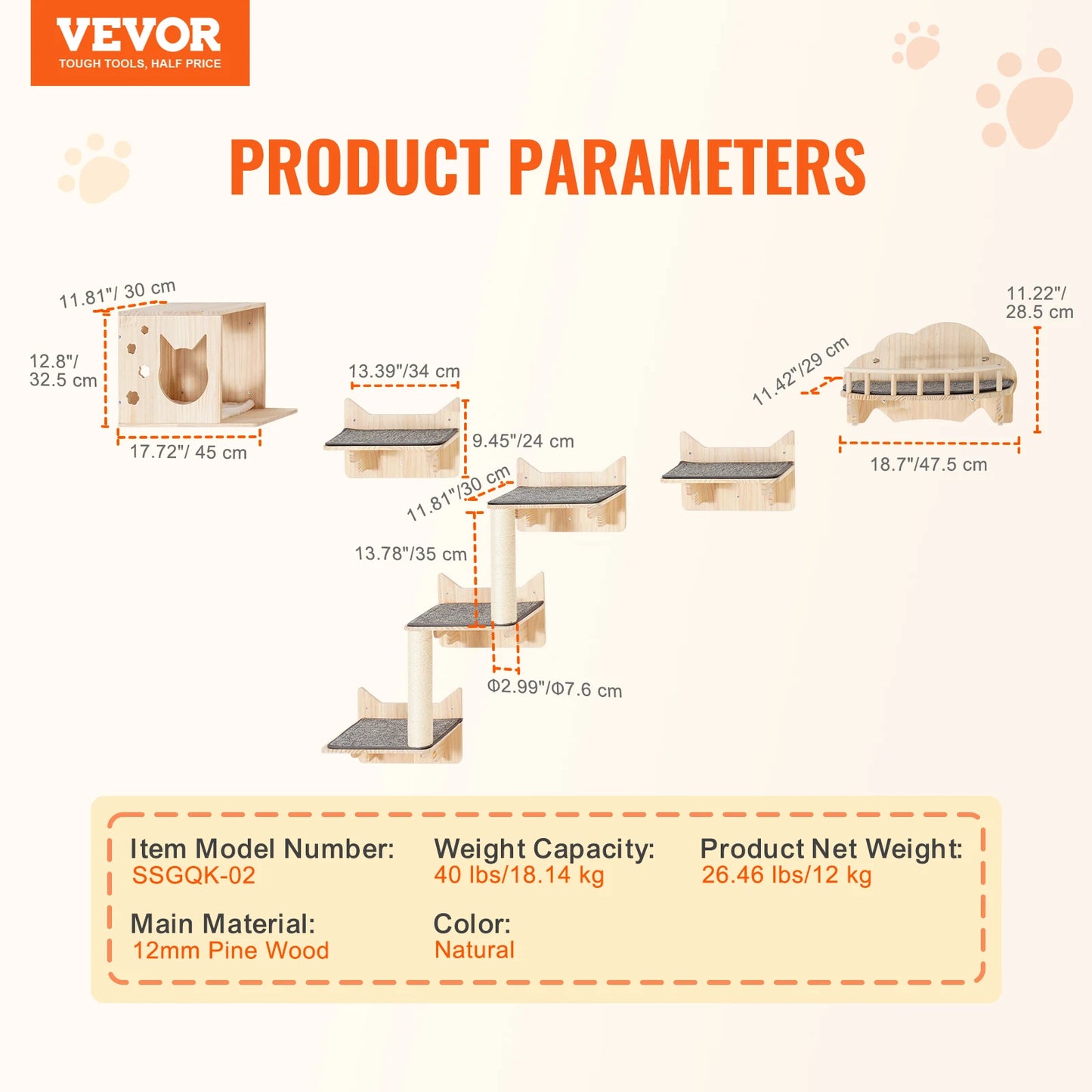 VEVOR Premium Cat Wall System: Vertical Paradise - PetPlayHub