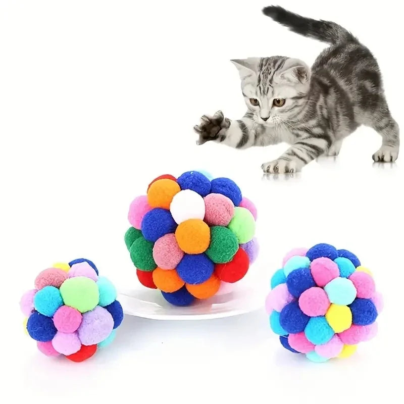 Cat Plush Ball Toy 3-Pack - PetPlayHub