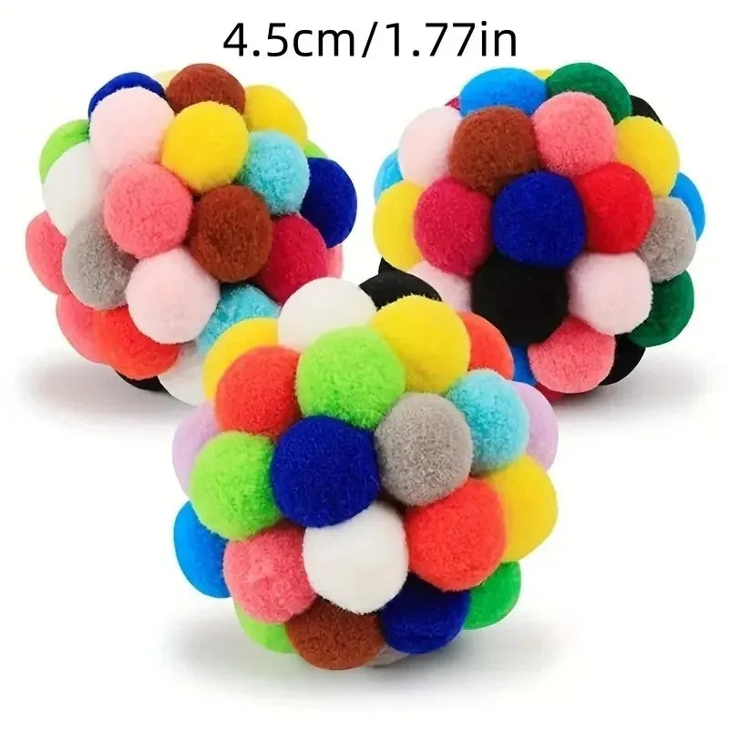 Cat Plush Ball Toy 3-Pack - PetPlayHub
