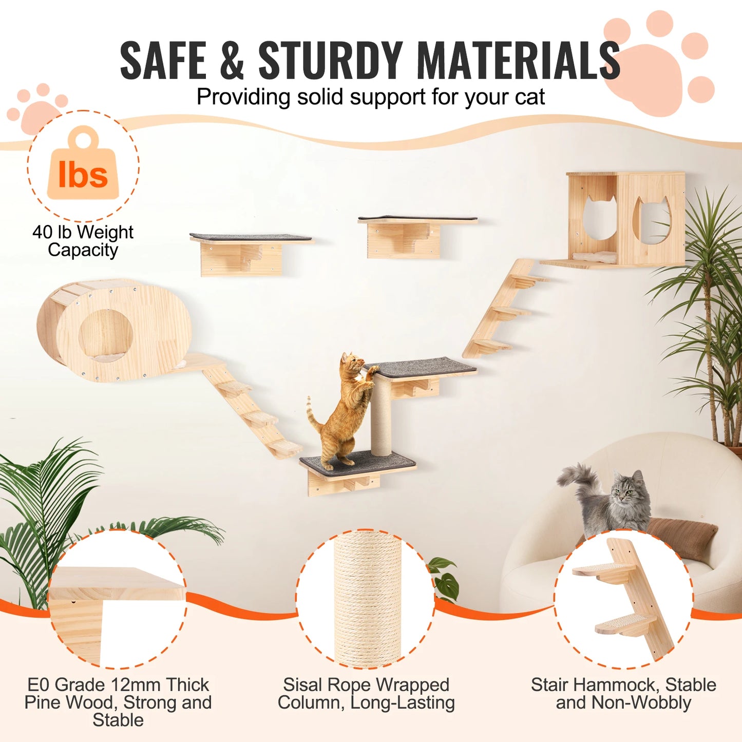 VEVOR Premium Cat Wall System: Vertical Paradise - PetPlayHub
