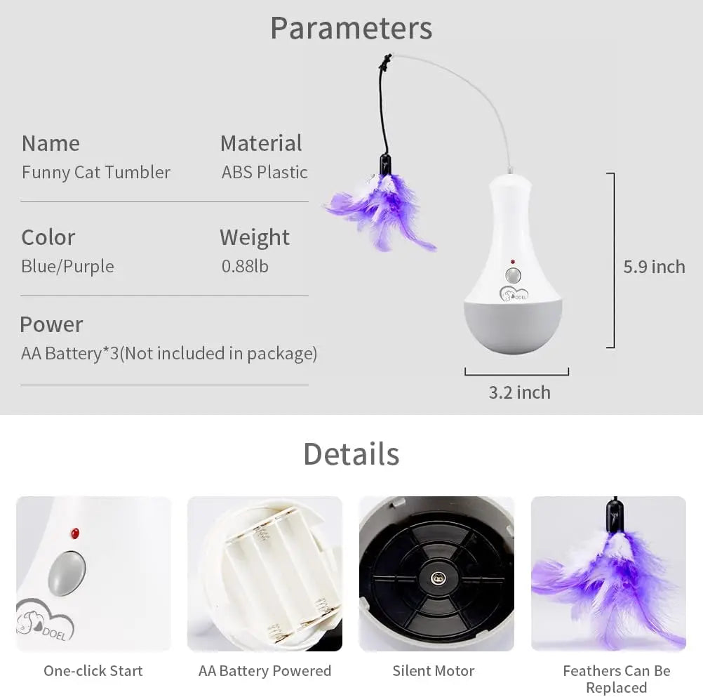 Smart Motion Cat Wand: Interactive Feather Play System - PetPlayHub