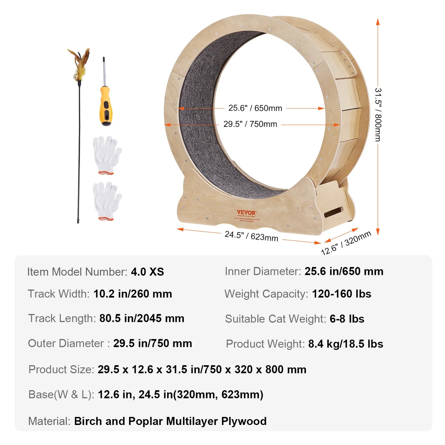 FitFeline Natural Wood Exercise Wheel - PetPlayHub