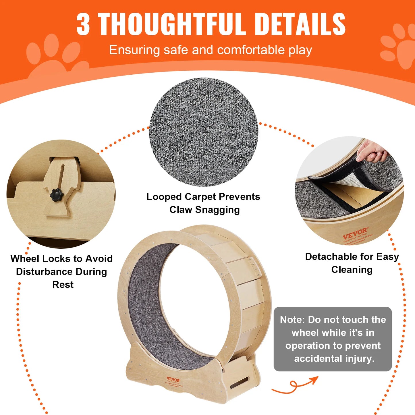 FitFeline Natural Wood Exercise Wheel - PetPlayHub