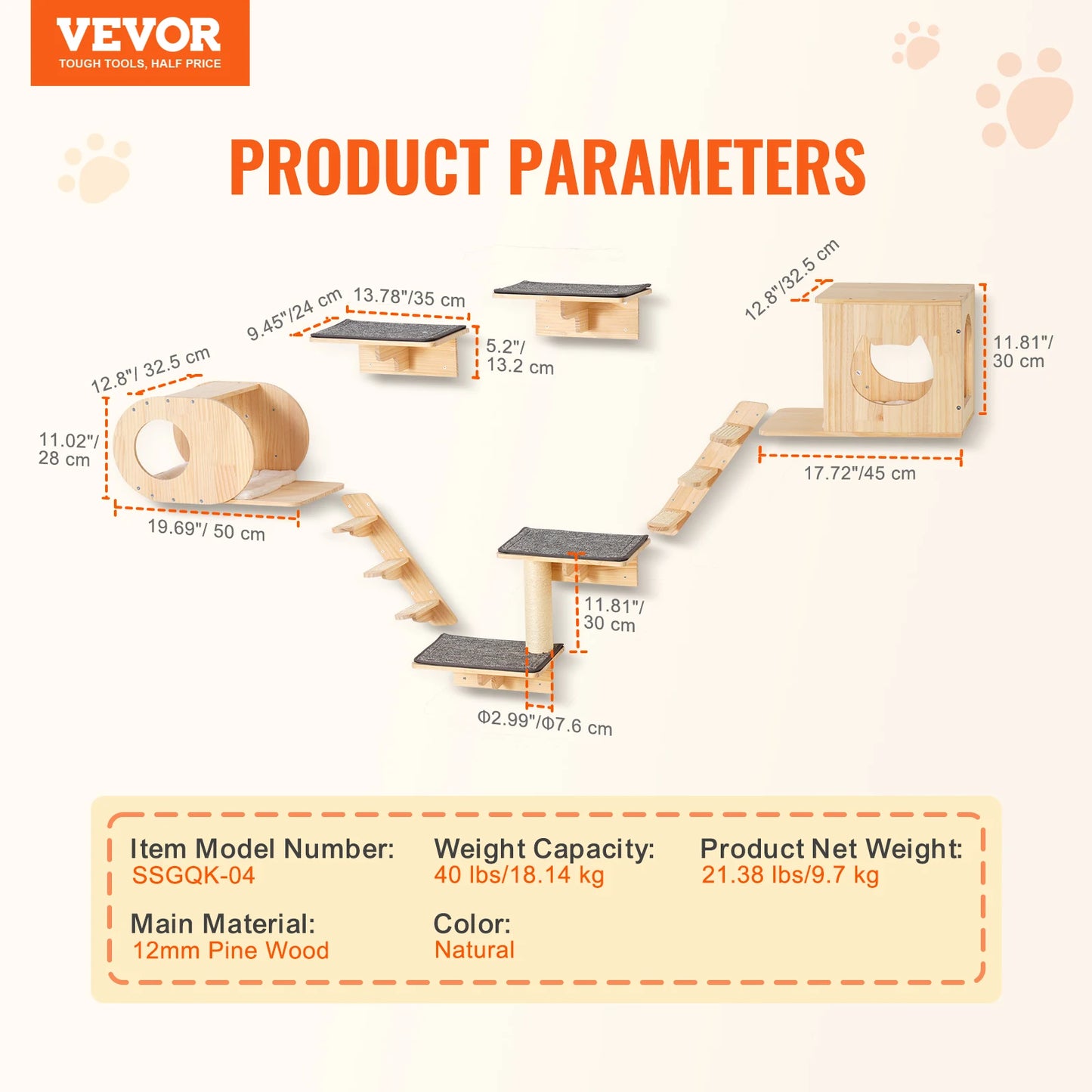 VEVOR Premium Cat Wall System: Vertical Paradise - PetPlayHub