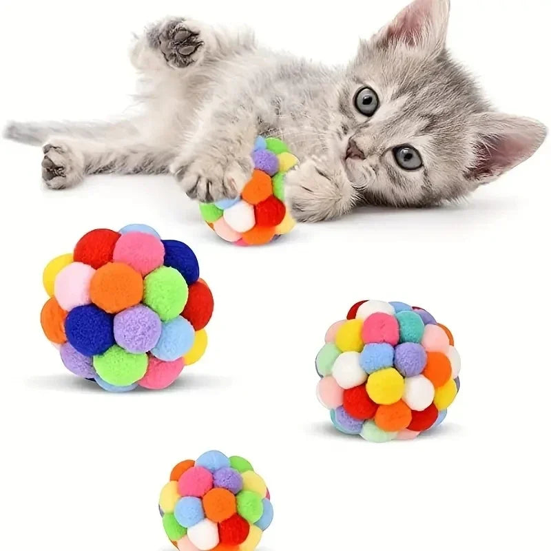 Cat Plush Ball Toy 3-Pack - PetPlayHub