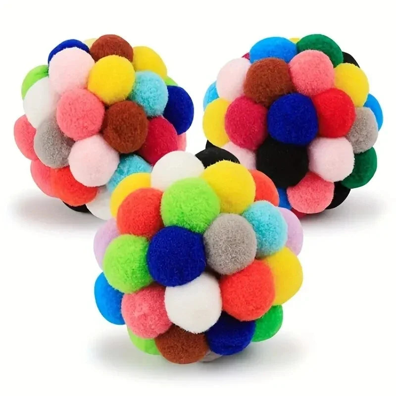 Cat Plush Ball Toy 3-Pack - PetPlayHub