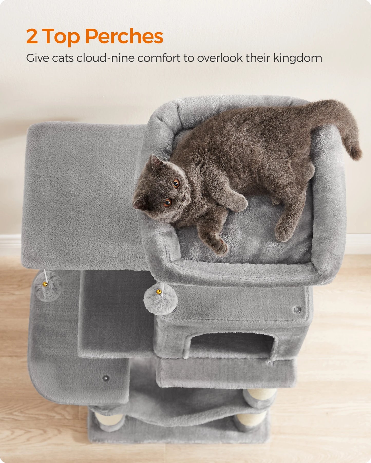 Luxury Cat Tower: 5-Tier Feline Paradise - PetPlayHub