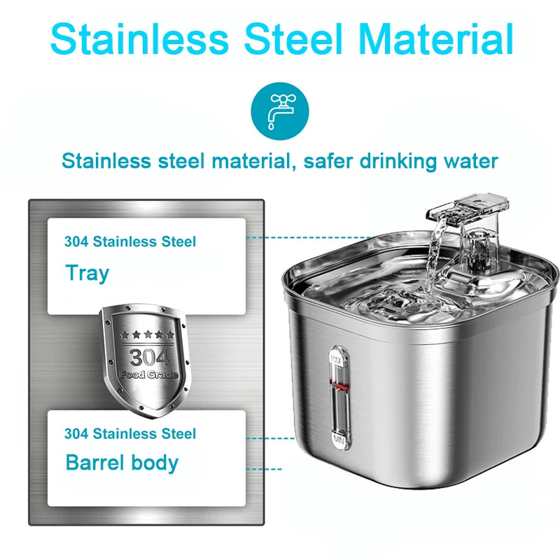 Luxury Steel Pet Fountain - PetPlayHub
