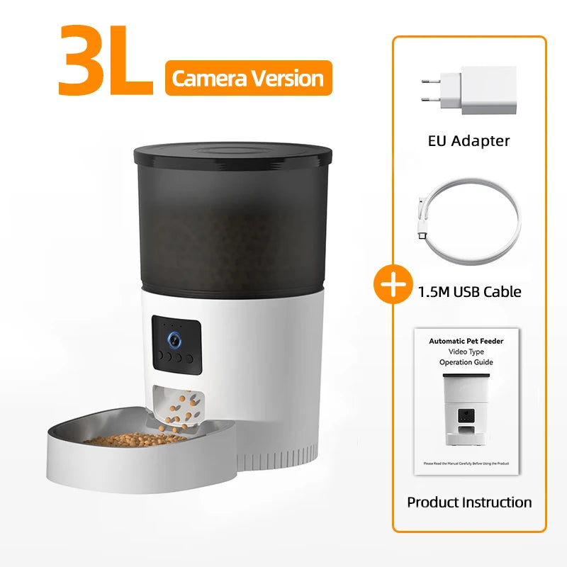Automatic Pet Feeder with Camera – 3L Smart Food Dispenser - PetPlayHub