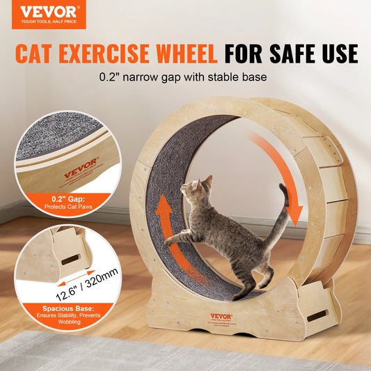 FitFeline Natural Wood Exercise Wheel - PetPlayHub