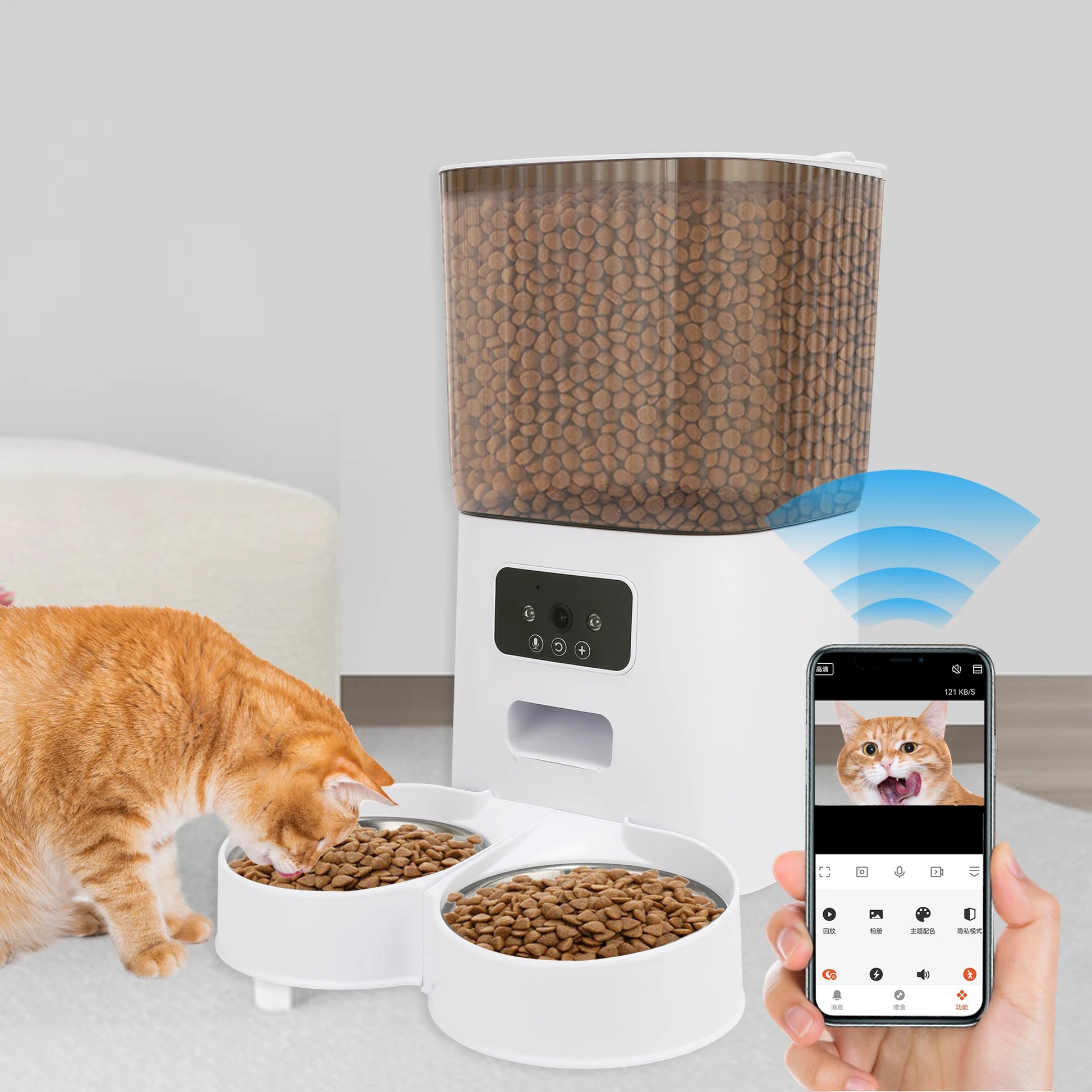 Smart Pet Feeder 5L with HD Camera – WiFi App Control - PetPlayHub
