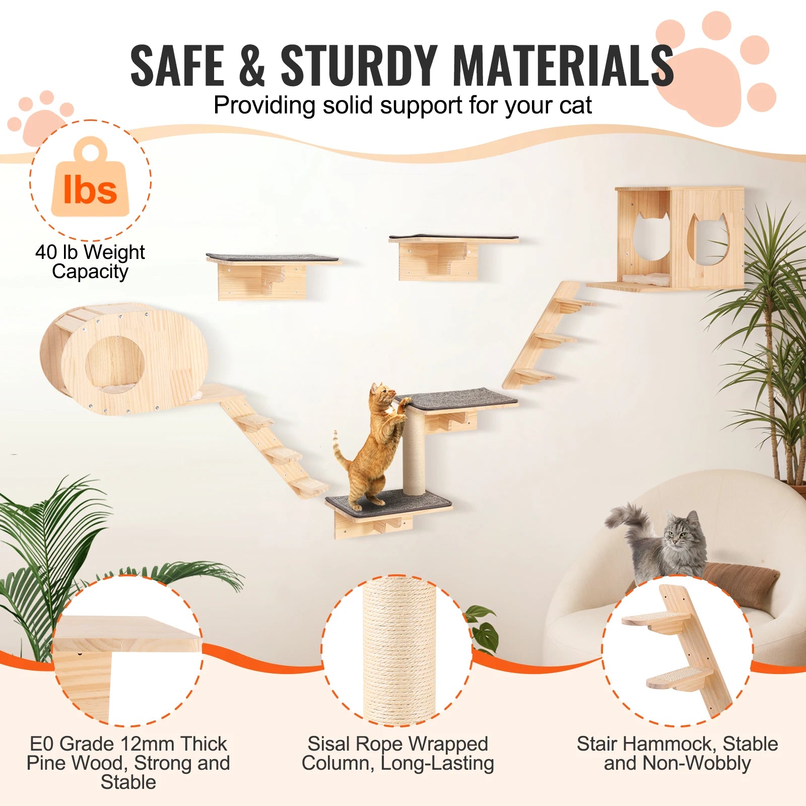 VEVOR Premium Cat Wall System: Vertical Paradise - PetPlayHub