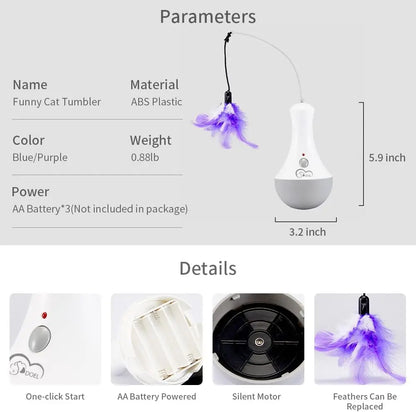 Smart Motion Cat Wand: Interactive Feather Play System - PetPlayHub