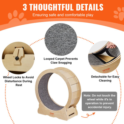 FitFeline Natural Wood Exercise Wheel - PetPlayHub