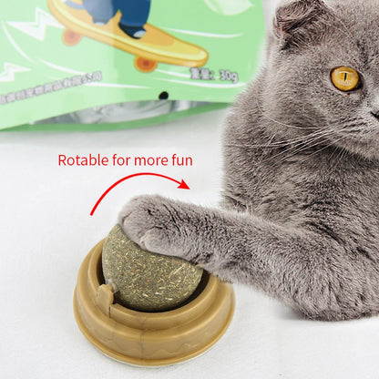 Catnip Wall Stick-On Ball Toy - PetPlayHub