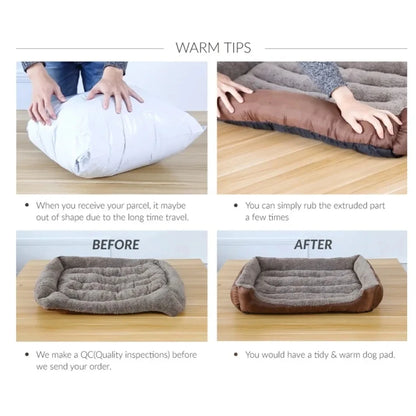 Large Washable Plush Pet Bed for Dogs - PetPlayHub