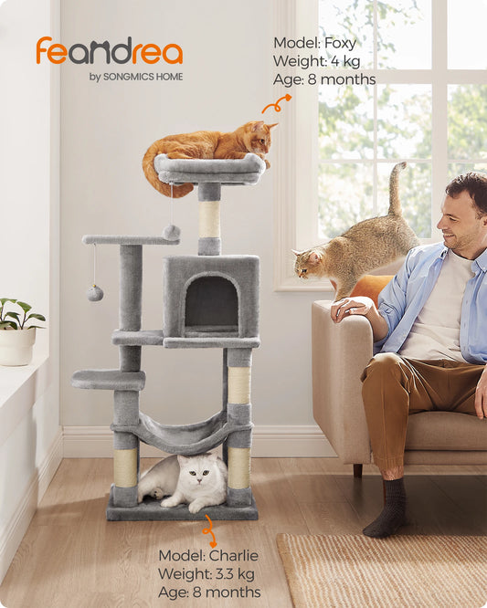 Luxury Cat Tower: 5-Tier Feline Paradise - PetPlayHub