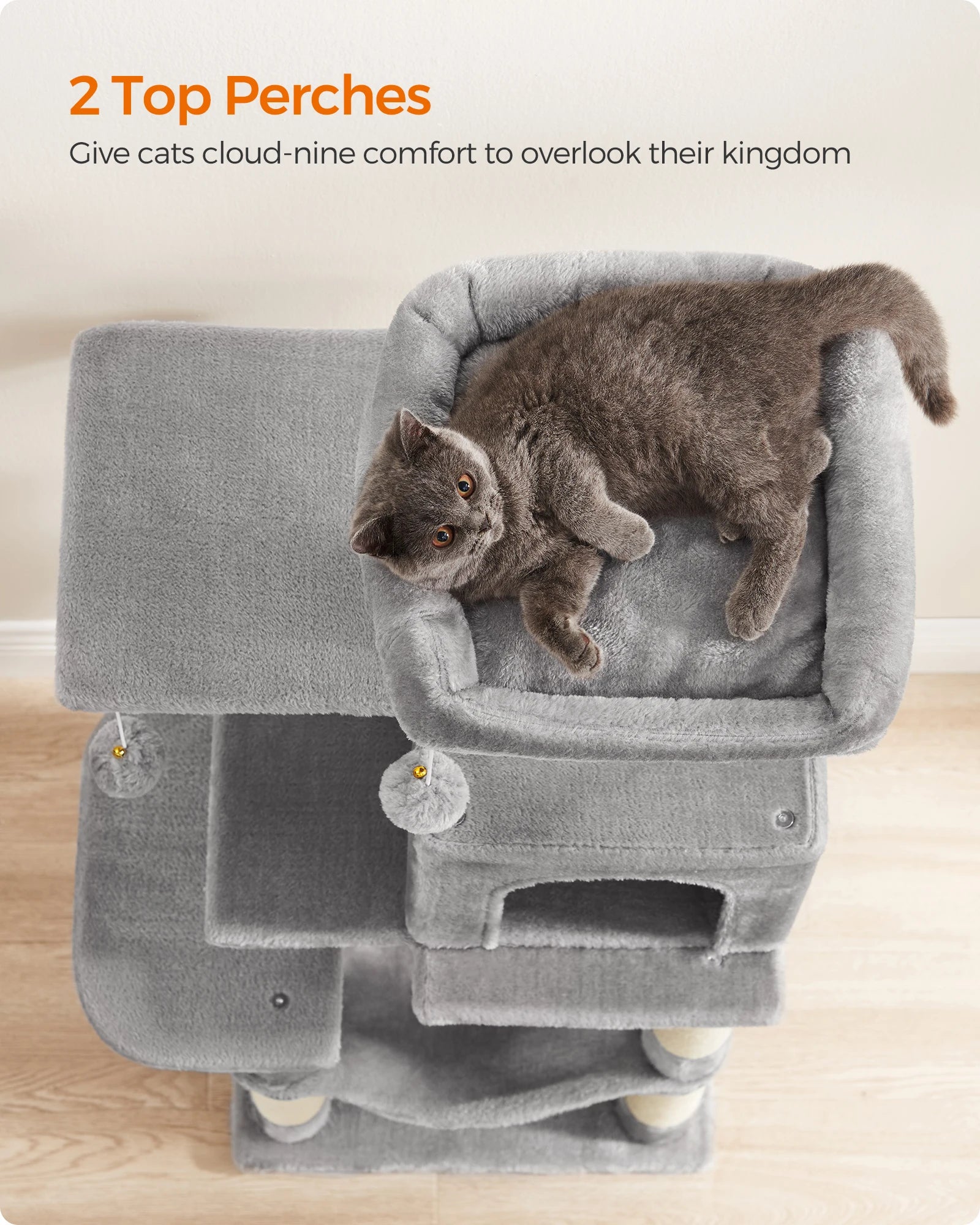 Luxury Cat Tower: 5-Tier Feline Paradise - PetPlayHub